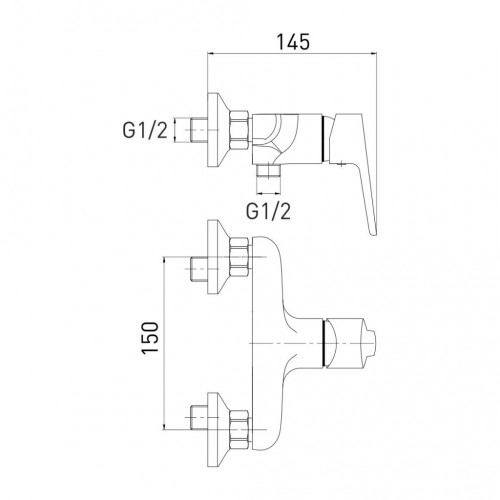 5740267C-S Смеситель для душа GROSS AQUA Vista 5740267C-S