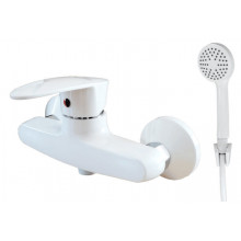 Смеситель ПЛАСТИК для душа AQUASTRIDE P01-3H114-38A White (комплект шланг/лейка)
