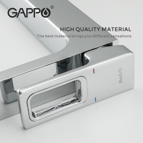 G1018-2 Смеситель для умывальника высокий корпус с гайкой GAPPO 1018-2 цвет-хром из латуни