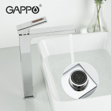 G1018-2 Смеситель для умывальника высокий корпус с гайкой GAPPO 1018-2 цвет-хром из латуни