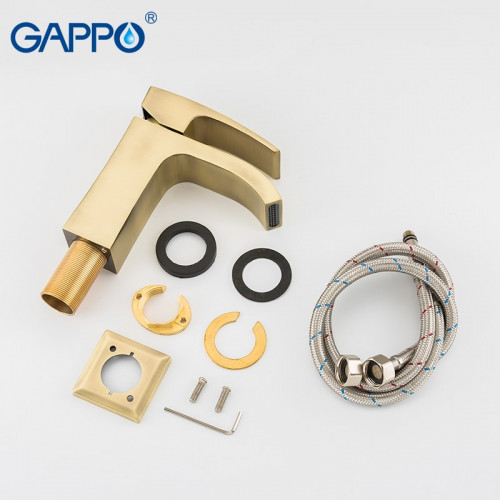 G1007-4 Смеситель для умывальника литой корпус с гайкой GAPPO 1007-4 цвет-Бронза из латуни