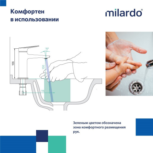Смеситель для умывальника MILARDO Azure AZUBL00M01