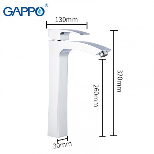 G1007-11 Смеситель для умывальника литой высокий корпус с гайкой GAPPO 1007-11 из латуни