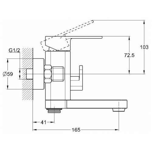 NEB3-A123 Смеситель для ванны с коротким поворотным изливом G-lauf
