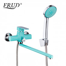 R22303 Смеситель для ванны Ф35 L-нос (переключ.в корпусе) FRUD 22303 Бирюзовые