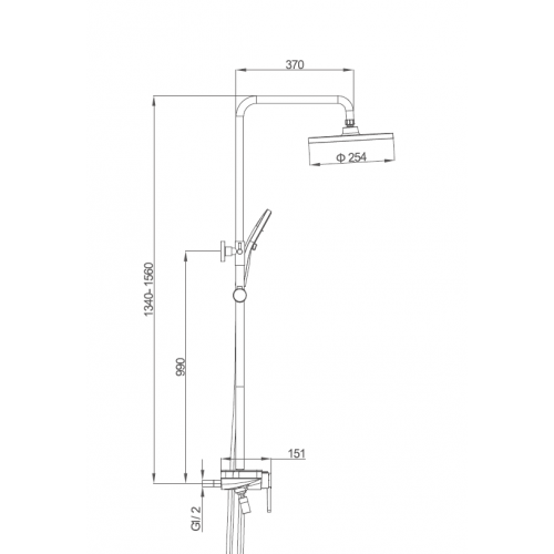 Стойка душ Gappo 2496-20 G2496-20 Белый/хром
