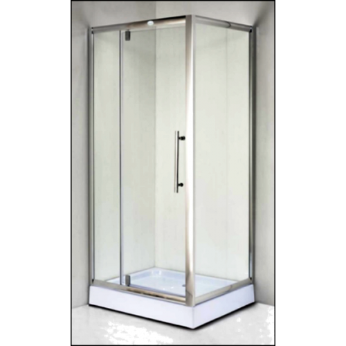 Душевой уголок 976 100*80*193 низкий поддон Стекло 6 мм, прозрачное. Распашная дверь на петлях, ручка хром