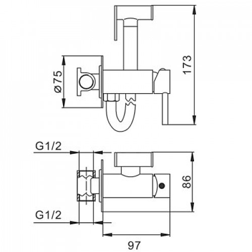 F7505-4 Смеситель с гигиеническим душем FRAP 7505-4 бронза