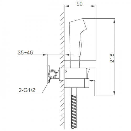 F2076-3 F Гигиенический душ с полочкой и бумагодержателем САТИН/ЗОЛОТО FRAP F2076-3