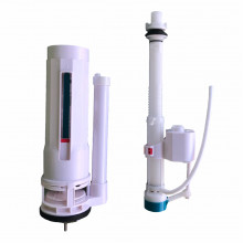Арматура 2х кноп., ниж. подвод воды для унитаза-моноблока EvaGold T1016, T1017 - 20,5*9 см, d=6 см кнопка отв ф5
