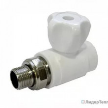 Кран шаровый 20x1/2" прямой для радиатора (PPRC) (латунный шар)