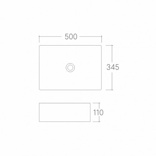 Умывальник накладной A442B прямоугольник без перелива (500*345*110 мм)