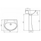 Умывальник "Воротынский 57" на пьедестале 571х454 белый Santeri