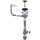 Сифон КАМЕН B411 3 1/2" д/мойки c кругл. переливом UNICORN