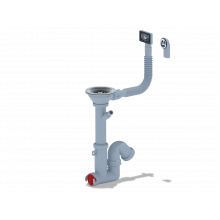 Сифон УНИВЕРС F1045S 3 1/2" д/мойки c перел прямоточный с отв. для стир. АНИ