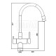 G4398-36 Смеситель для кухни с подкл. фильтра питьевой воды из латуни Gappo ЧЕРНЫЙ 4398-36