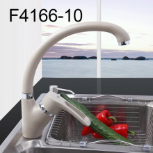 F4166-10 Смеситель для кухни высокий поворотный гусак, картридж Ф40 с гайкой FRAP 4166-10 Светло-бежевый