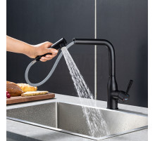 F6096-6 Смеситель для кухни в мойку с выдвижным изливом FRAP ЧЕРНЫЙ F6096-6 ЧЕРНЫЙ