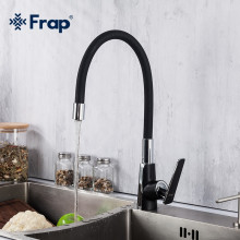 F4457 Смеситель для кухни гибкий гусак картридж 35мм FRAP 4457 Черный/Хром