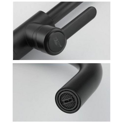 R42052-12 Елочка д/кухни Ф35 бок.излив ЧЕРНЫЙ с гайкой FRUD R42052-12