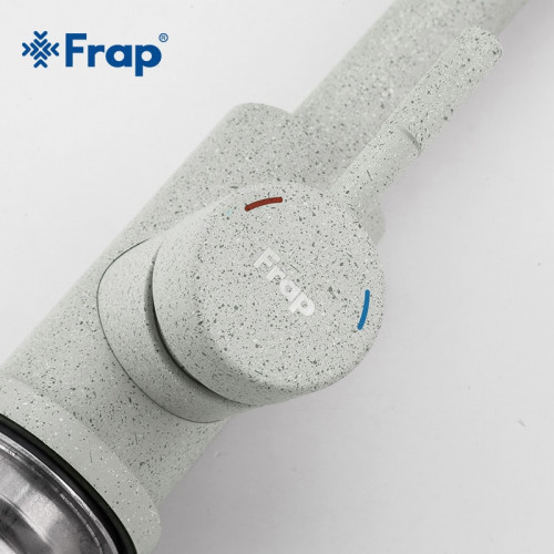 F40899-2 Смеситель для кухни высокий излив из нержавеющей стали FRAP 40899-2 Светло-Серый