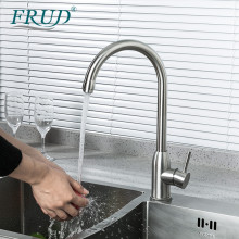 R41052 Смеситель для кухни высокий излив на гайке из нержавеющей стали FRUD 41052