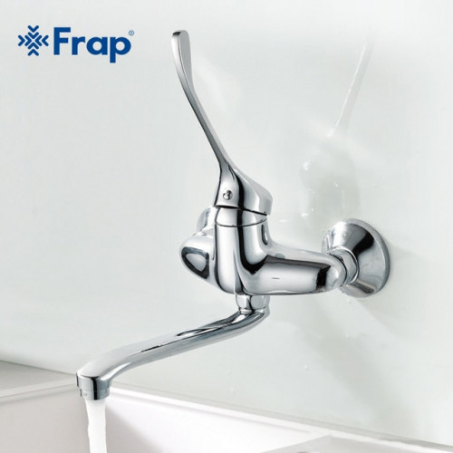 F4654 Смеситель настенный для мойки картридж 40мм S-нос 25см FRAP 4654 ручка хирургическая