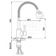 F40993-6 Смеситель для кухни гибкий излив из нержавеющей стали FRAP 40993-6