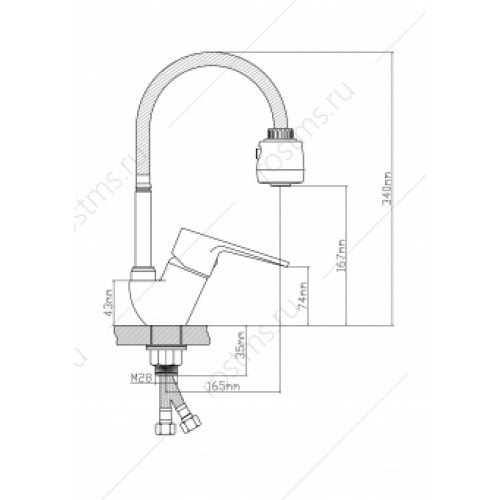 B8282-10F-SE025 Смеситель для кухни из Латуни, ø40