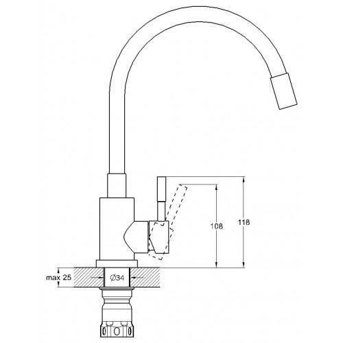 Смеситель в кухню SOLONE EZA4-F090GN (НЕРЖ) ЗЕЛЕНЫЙ (10)