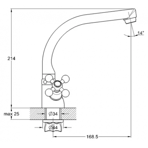 QTZ4-D856 Смеситель для кухни G-lauf цинк