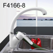F4166-8 Смеситель для кухни высокий поворотный гусак, картридж Ф40 с гайкой FRAP 4166-8 Белый