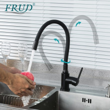 R42052-32 Смеситель для кухни гибкий излив ф35 на гайке FRUD 42052-32 Черный