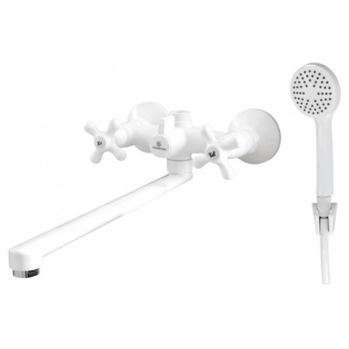 Смеситель ПЛАСТИК для ванны AQUASTRIDE P16-3V711-41A White (комплект шланг/лейка)