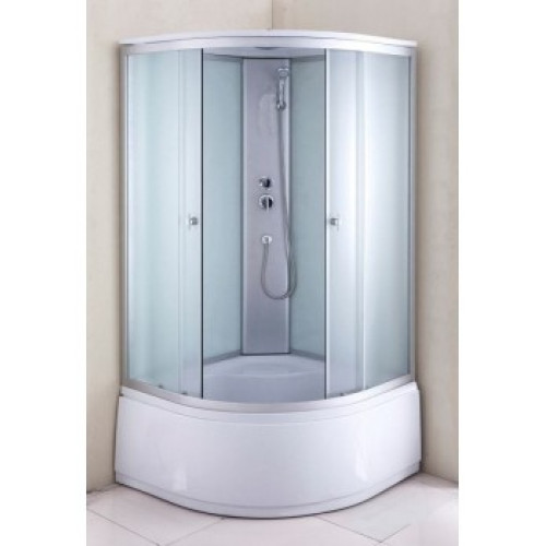 Душевая кабина ДАНА-280W 90*90*215 с крышей выс. поддон-бортик стёкла БЕЛЫЕ