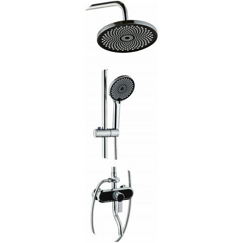 S8859-8 Стойка душевая Feinise , 3-х функциональная, в комплекте лейка и шланг, Латунь, Черный