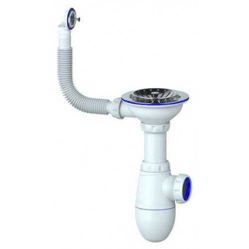 Сифон КАМЕН B411 3 1/2" д/мойки c кругл. переливом UNICORN