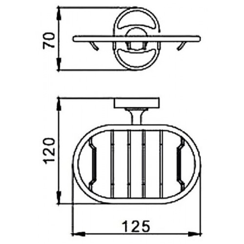 F1902-1 Мыльница металлич.навесная (плоская) F 1902-1