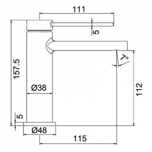 F1067-6 Смеситель для умывальника литой корпус картридж FRAP 1067-6 Черный