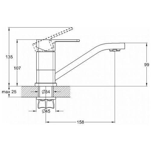 GOR4-B058KW Смеситель ф35 G-lauf, цинк, белый