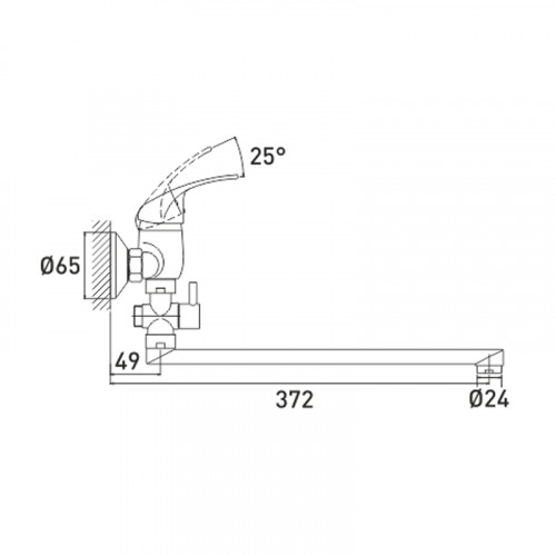 7210213C-35F Смеситель для ванны L-нос GROSS AQUA Mini 7210213-35F