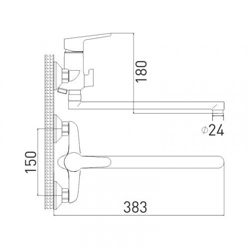 7244267C-35L(F) Смеситель для ванны L-нос GROSS AQUA Vista 7244267C-35L(F)