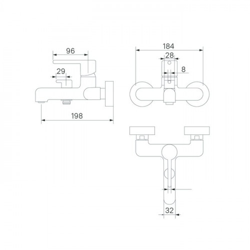 Смеситель для ванны IDDIS Aiger AIGBL00i02WA