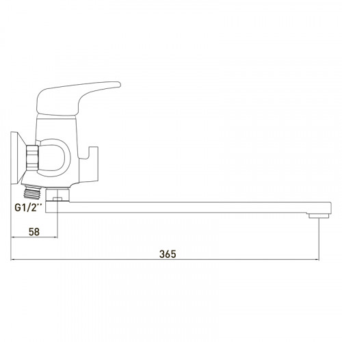 7518511C-35(F) Смеситель для ванны L-нос GROSS AQUA Optima 7518511C-35(F)