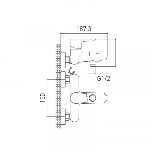 2515288C Смеситель для ванны короткий нос GROSS AQUA Space 2515288C