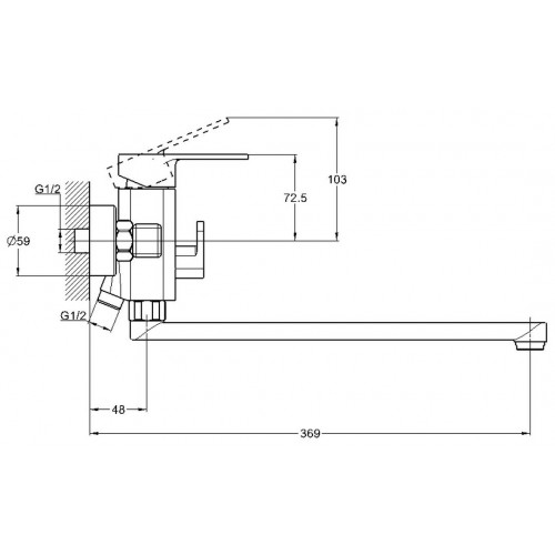 NEB7-B123 Смеситель для ванны с длинным изливом G-lauf