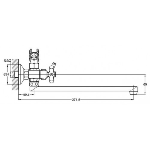 QFR7-C827 Смеситель для ванны с душем с L изливом G-lauf цинк