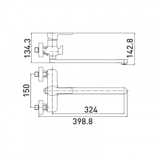 7121298C-35F Смеситель для ванны L-нос GROSS AQUA LOFT 7121298C-35F