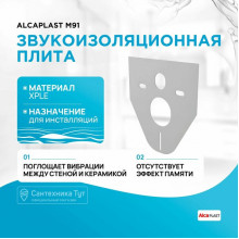 Звукоизоляционная плита для подвесного унитаза и биде M91 ALCAPLAST/Alcadrain