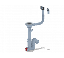 Сифон УНИВЕРС F1045S 3 1/2" д/мойки c перел прямоточный с отв. для стир. АНИ